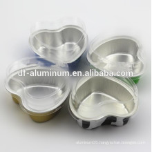 Heart Shaped Aluminum Foil Cup with clear Dome Lid